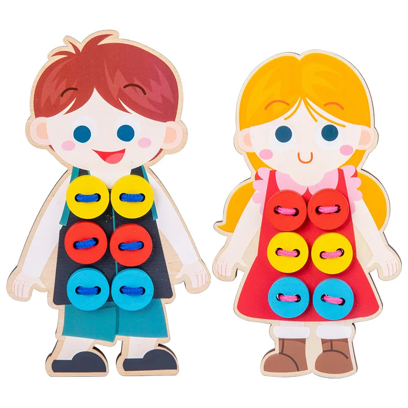 

Обучающая деревянная игрушка Монтессори, детская одежда «сделай сам», веревка для одежды, швейная кнопка, детская доска для шитья «сделай сам», забавные игрушки для игр