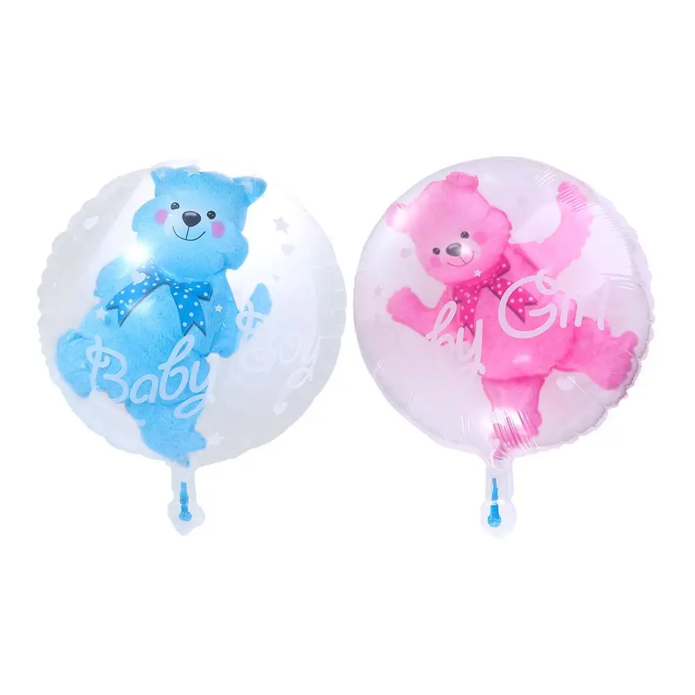 

Baby Shower Decoration Blue Pink Foil 4D Baby Boy Girl Bear Globos Party Supplies Balloons