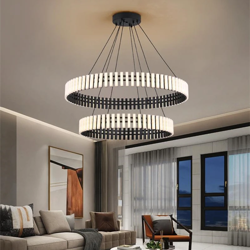 

Nordic Piano Black White Ceiling Chandelier for Bedroom Dining Villa Indoor Suspended Hanging Lamp Various Styles