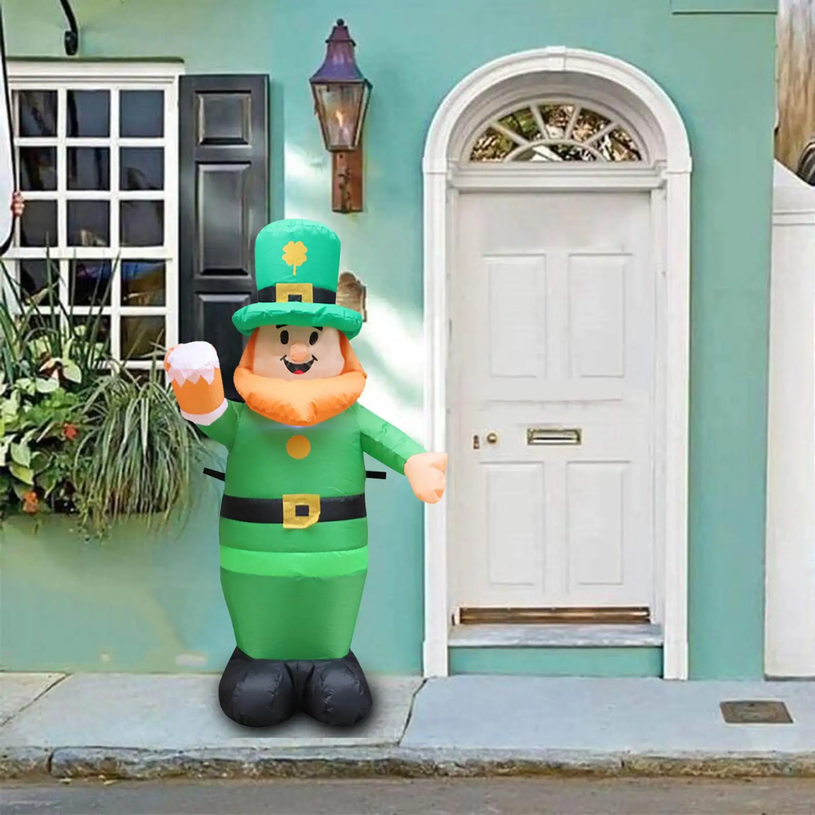 

40" ST Patricks Day Inflatable Decorations Cute with LED Light Leprechaun Inflatables Yard Decor Airblow for Garden Ornaments