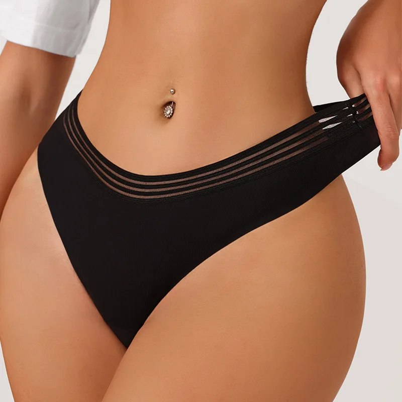 

Women Underwear Sexy Sports Seamless Panties Female Lingerie T-back G-string Thong Woman Underwear Ice Silk Low-Rise Underpant