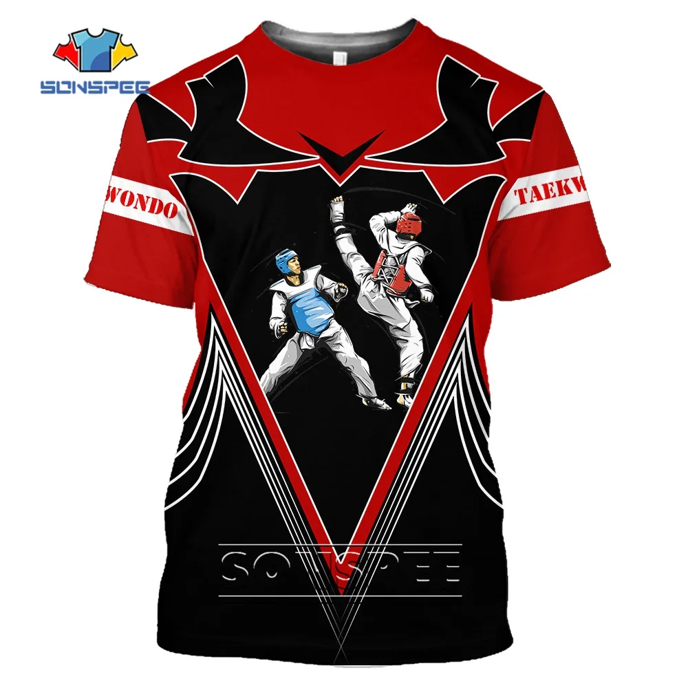 

SONSPEE Indoor Taekwondo Karate Master 3D Print Men's T-Shirt Women T shirt Men Summer Tees Casual Personality Trend Fitness Top