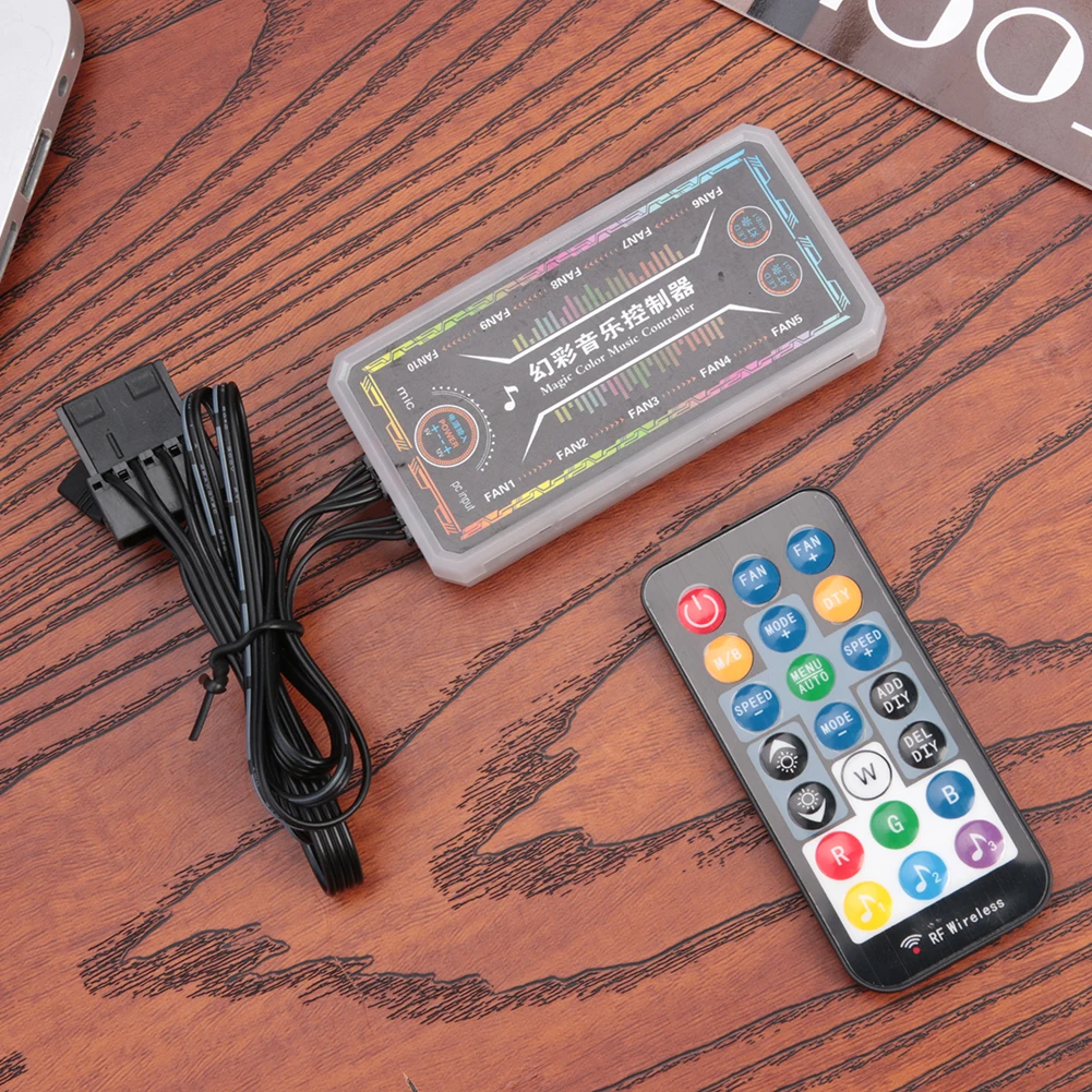 

Smart Music 5V 6pin ARGB Remote Controller HUB Chassis Cooling Fans Light Strip Heat Dissipation Motherboard Music