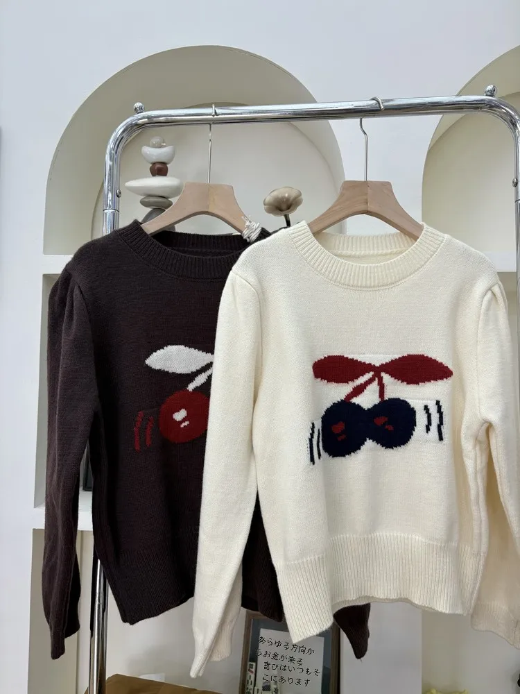Sanmuzi Homemade Autumn and Winter Small Idle Sle round Neck Loose Sweater New Knit Top Women clothes