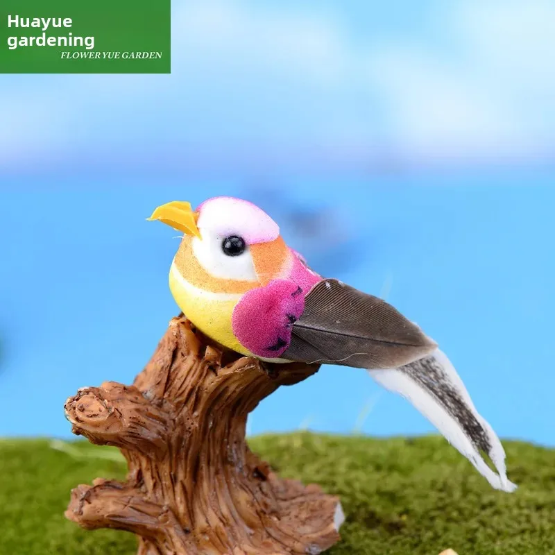 Мошные миниатюрные пейзажные украшения материалы сделай сам красочные птицы