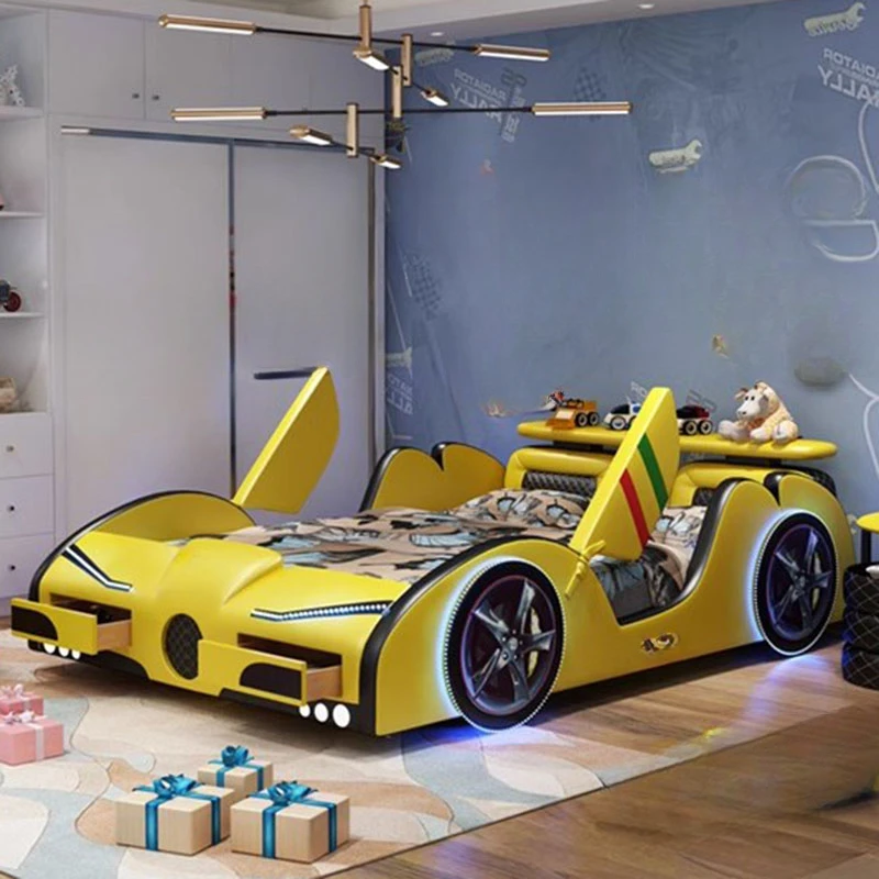 Автомобильная Роскошная Современная двуспальная кровать для мальчиков