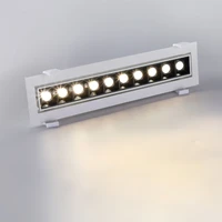 anti glare main light adjustable angle bar grille light led embedded line light down light spot light wash wall living room inte