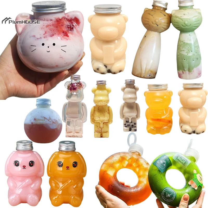 PlumHOUSE 500 мл прозрачная бутылка для воды Kawaii Bear