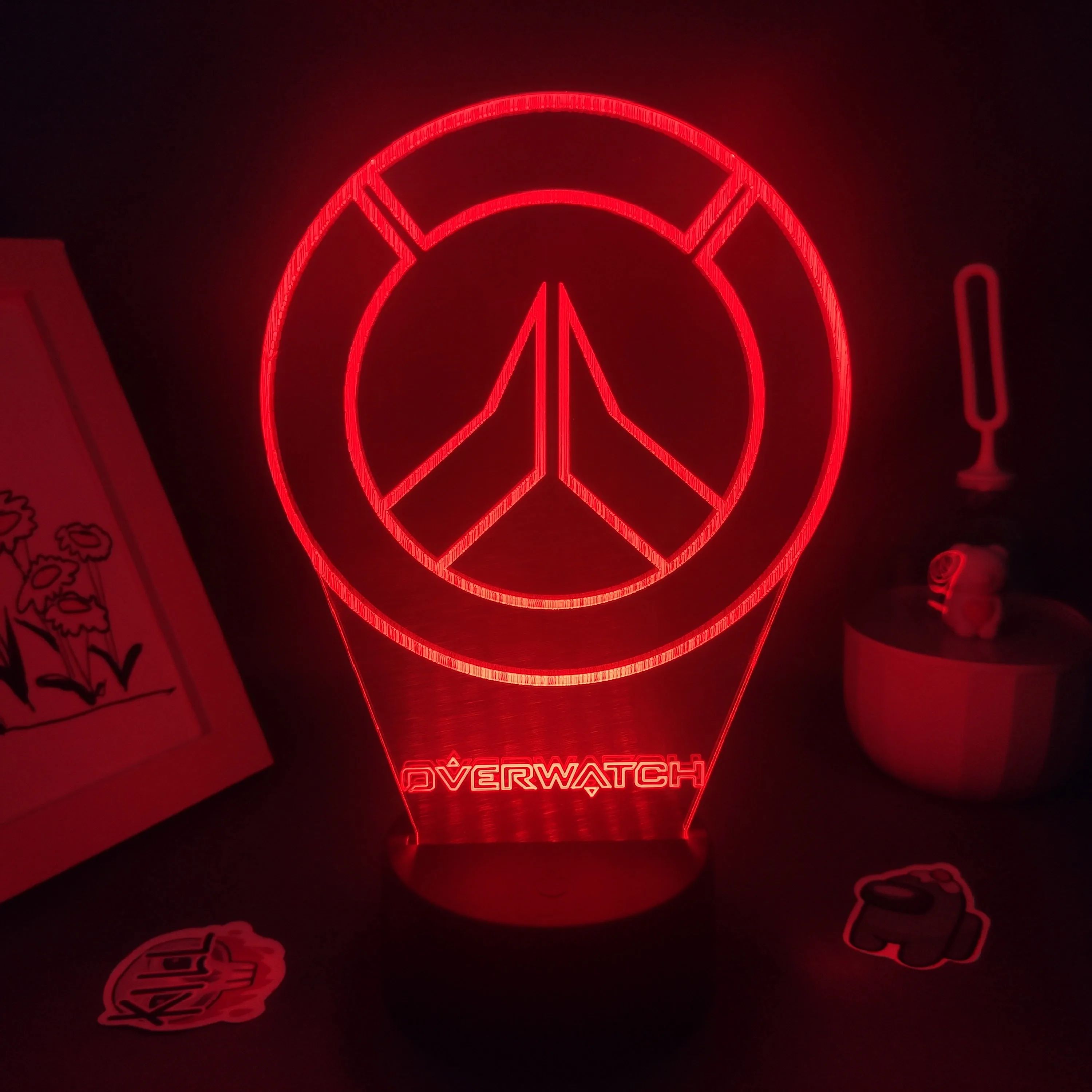 

Наручные часы с логотипом игры OW, 3D лампы, светодиодные Неоновые RGB ночные светильники, подарок на день рождения для друзей, игровой комнаты, ...