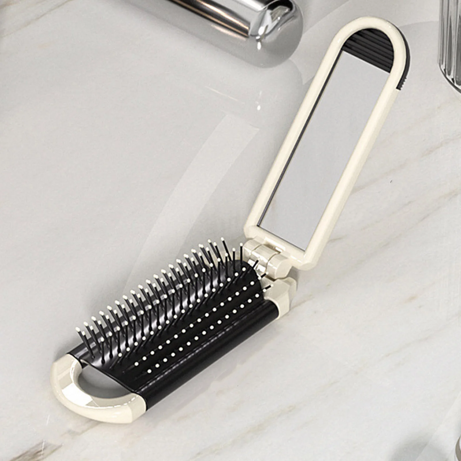 2 в 1 мини-портативная складная расческа зеркало алмазная воздушная подушка