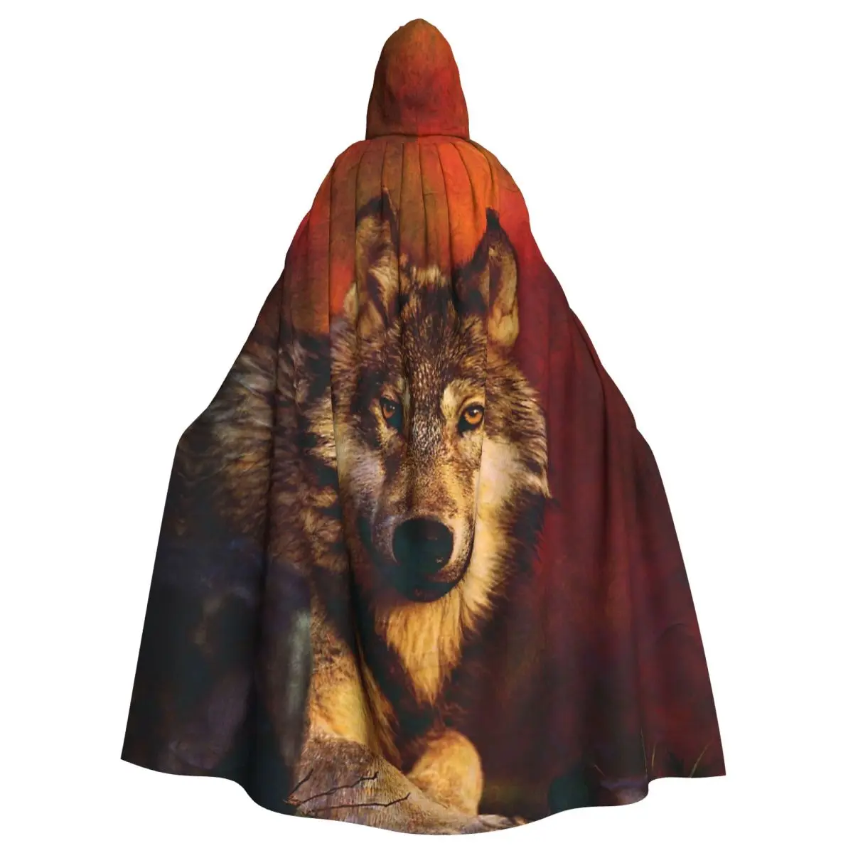 

Охотничий волк на Prowl, плащ с капюшоном на Хэллоуин, искусственный косплей, женский, мужской, взрослый длинный халат для ведра, капюшон