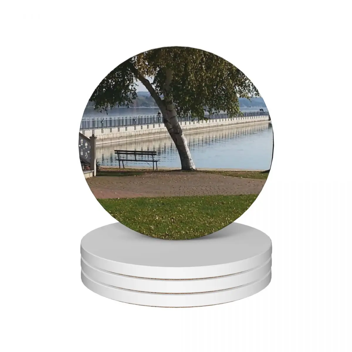 Skanateles Pier skaneat Нью-Йорк керамические подставки (набор из 4) для чашек и тарелок