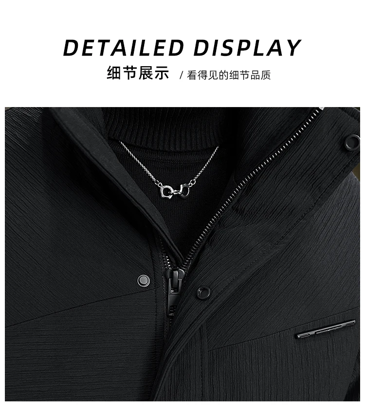 2024 осенне-зимний новый утолщенный теплый пуховик из 3D ткани с воротником-стойкой