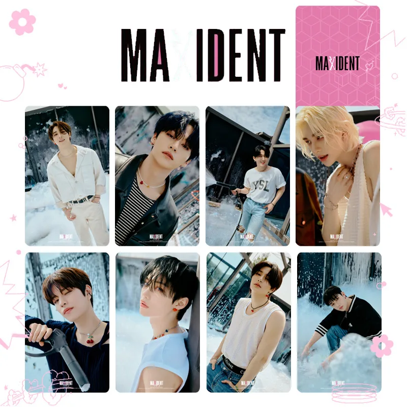 

8pcs KPOP Stray Kids MAXIDENT Album Concept Teaser Photocards Double-Sided LOMO Cards HyunJIn Felix SeungMin Fans Collections