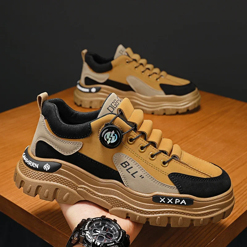 Мужские ботинки повседневная зимняя обувь кожаные ковбойские боевые