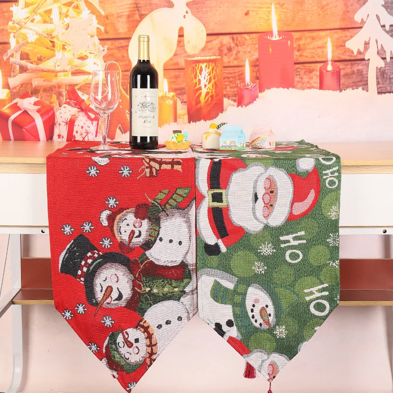 

35*180cm Christmas Table Runner Banquet Holiday Party Home Decoration Tablecloth Christmas Ornament 2023 New New Year's Gift