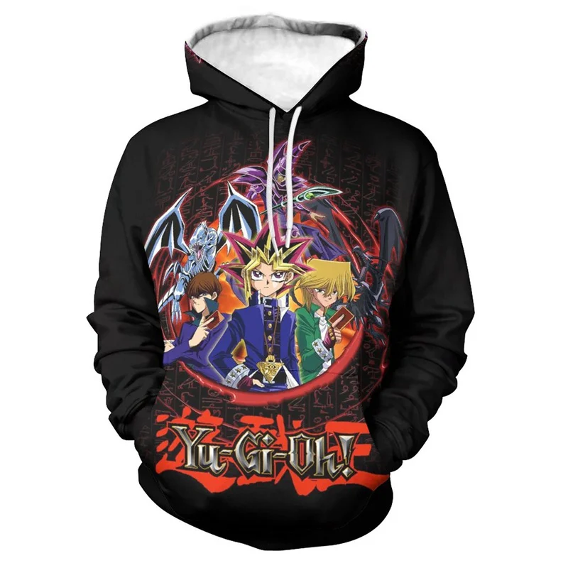 

Худи Yu Gi Oh с принтом покера для мужчин и женщин, уличная одежда для мальчиков и девочек, толстовки большого размера, осенняя одежда для мужчин и женщин в японском стиле с капюшоном