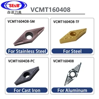seno 1pcs universal cnc turning tool inserts machining lathe plates vcmt160408 carbide cutter milling for cnc turning vcmt160404