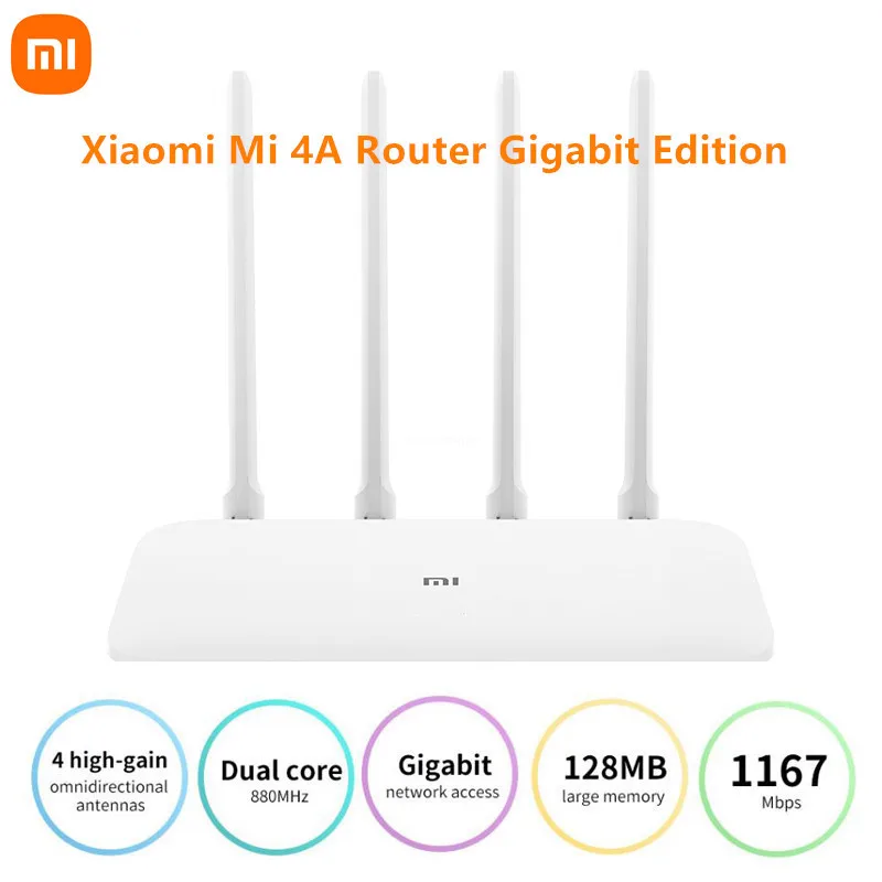 Оригинальный роутер Xiaomi Mi 4A Gigabit Edition 2 4 ГГц + 5 WiFi 16 Мб ROM 128 DDR3 с высоким