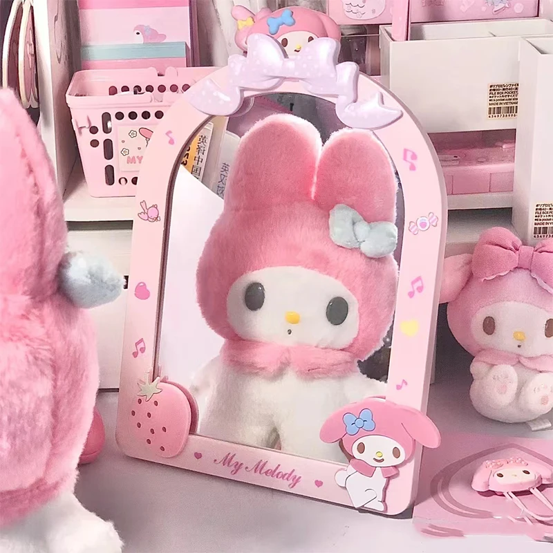 

Kawaii Sanrio Kuromi Cinnamoroll My Melody косметическое зеркало, галстук-бабочка, красивый рабочий стол, портативное общежитие для девушек, студентов, подарок на день рождения