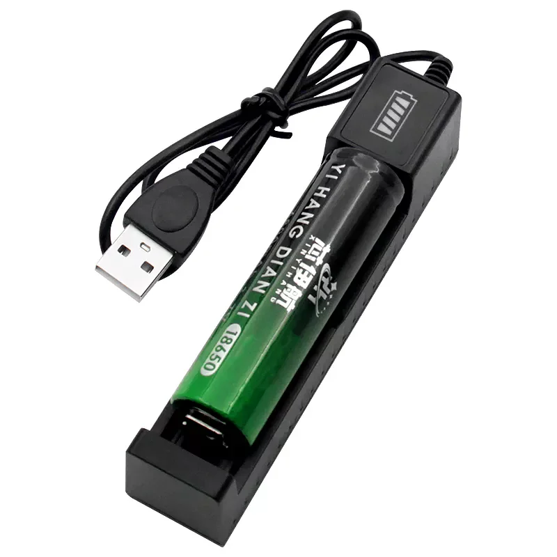 

2023New 1 Slot 18650 USB Battery Charger Universal Smart Quick Battery for 14500 16650 14650 18500 Rechargeable Lithium Battery