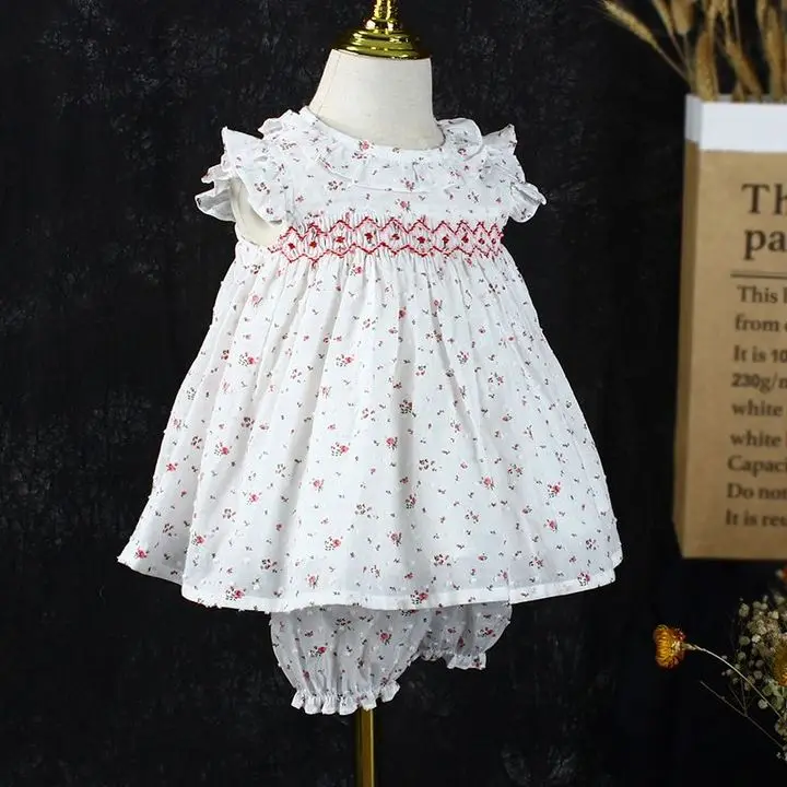 

Baby Girls Clothes Smock Kids Clothes Set For Summer New Style Sets Clothes Cute Dress White Sports Shorts Girls Dress