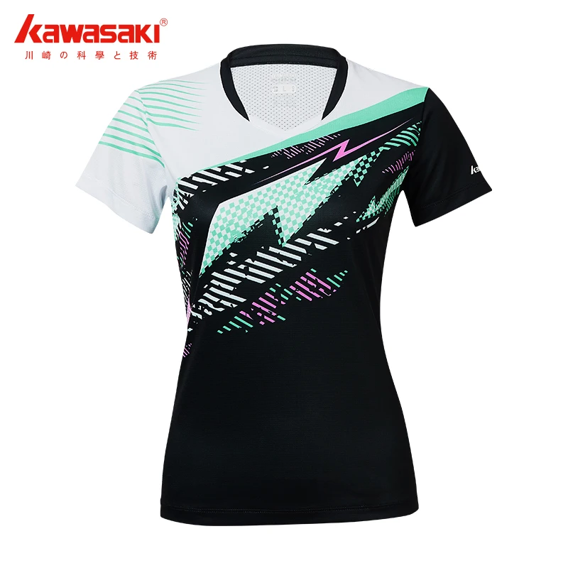 

Kawasaki Tennis Badminton Shirts Breathable Short-sleeved T-Shirt For Female Blue T-shirt ST-V2909