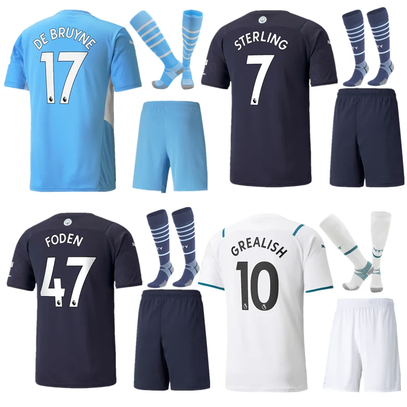 

2021 2022 New Manchester DE BRUYNE Football Jersey Top Quality Fast Send City Aldult+Kids Kit