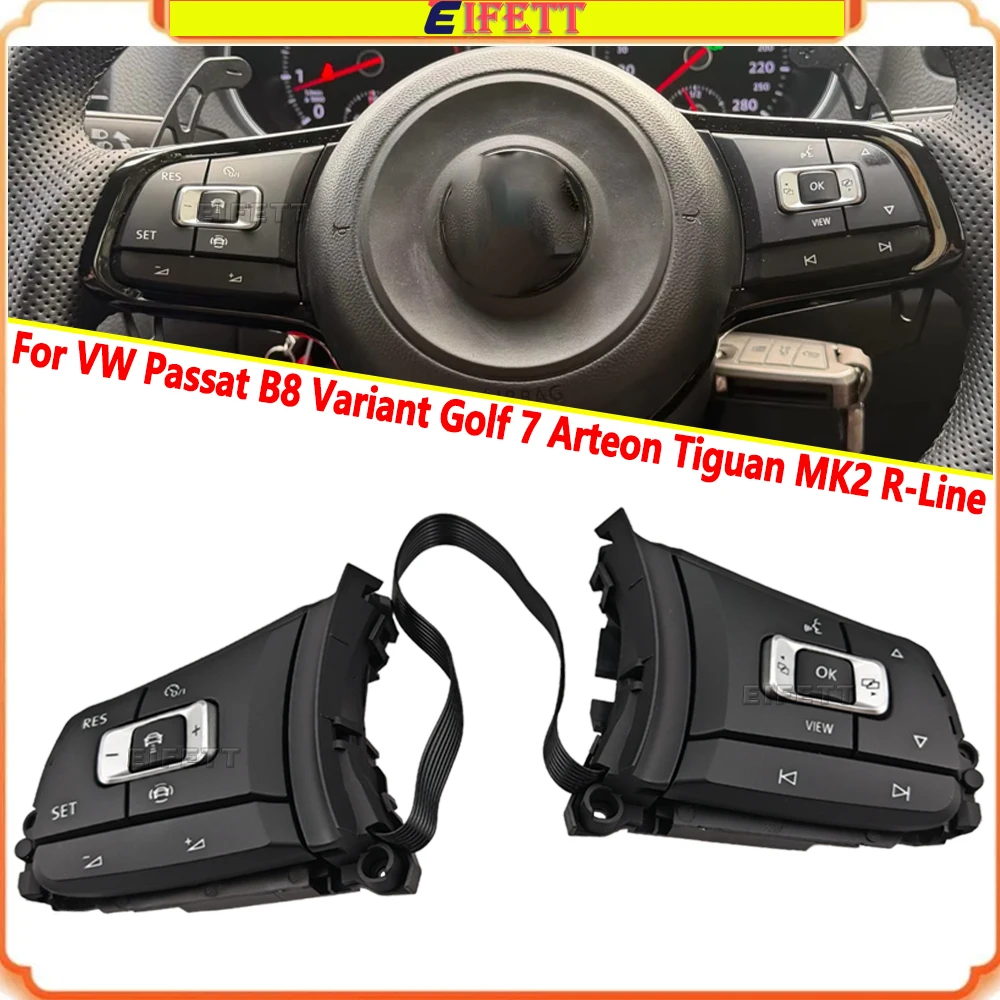 Фото Многофункциональная кнопка на руле для VW Passat B8 Variant, Golf 7, Arteon, Tiguan MK2 R-Line 5G0959442AE с ACC 5G0959442N №1