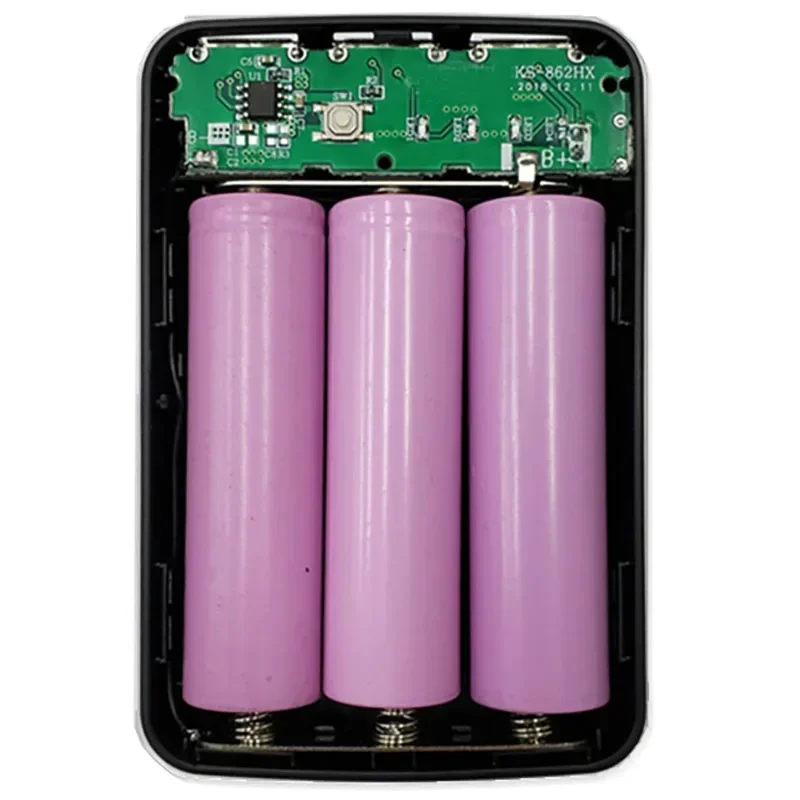 Фото Корпус для повербанка Micro 3 USB 10000 мАч, на 3 аккумулятора 18650, DIY, портативный держатель для батарей, с LED-дисплеем, для зарядки телефона №2