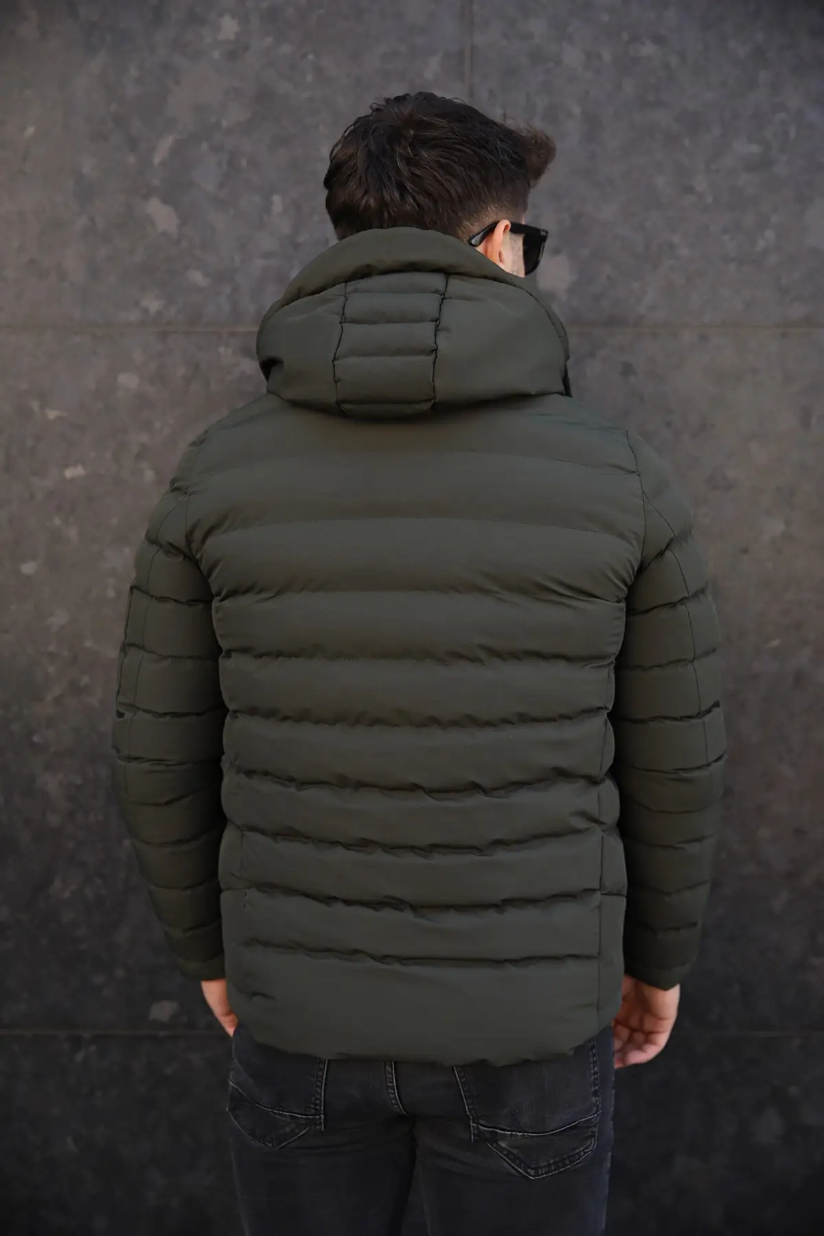 Men's Khaki Jacket Will Windproof Hooded Inflatables
