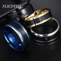 flscdyed 2022 fashion temperature ring smart stainless steel classic party couple modern for women finger rings jewelry gift