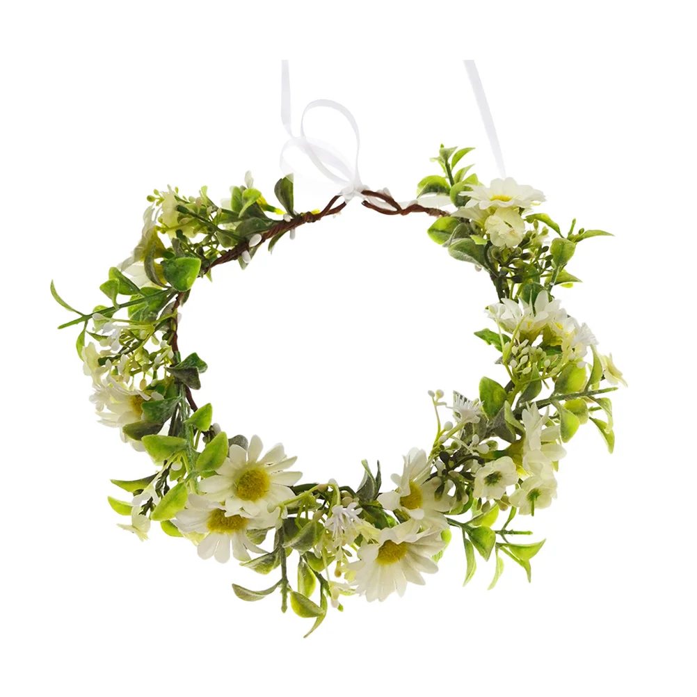 

Flower Hair Floral Headbandsaccessories Bridal Wreath Women Headpiece Headband Wedding Leafcrown Garland Tiara Adjustable Daisy