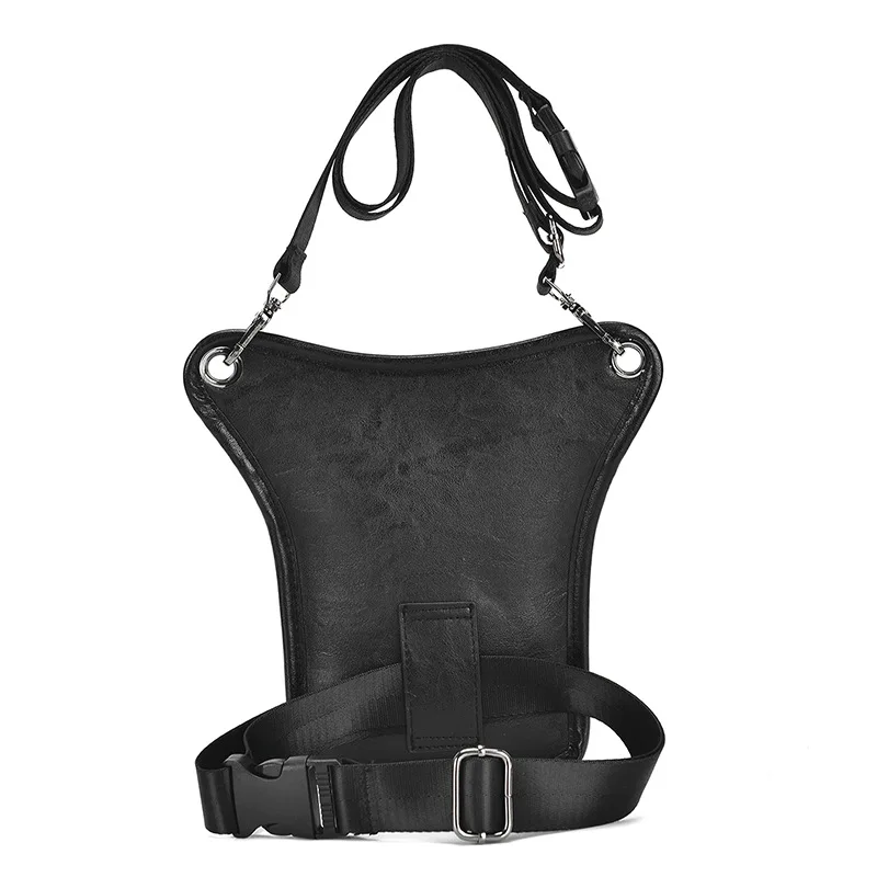 Фото Винтажная мужская поясная сумка с заниженной ногой через плечо для мотоциклиста, мужская сумка-мессенджер из искусственной кожи с поясом на бедро, сумка на бедро №5