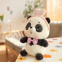 new cartoon doll cute bow tie love panda plush toy girl gift filling pp cotton pillow toy