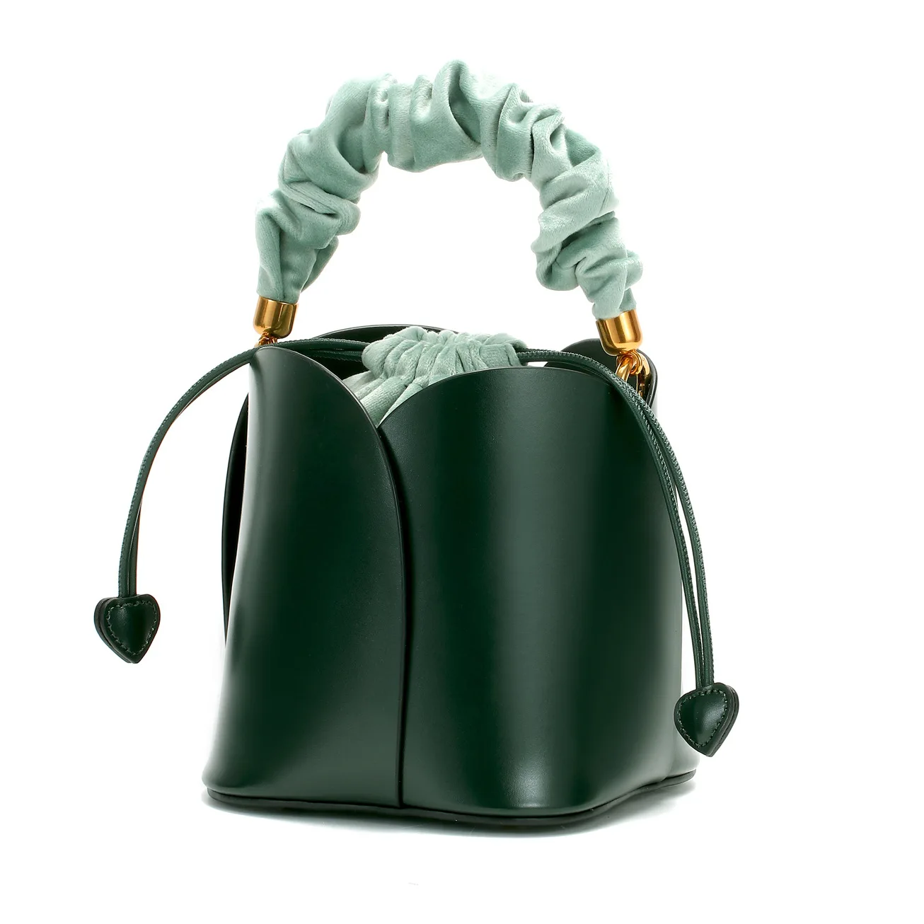 

Luxury Lady Leather Bucket Bag 2021 Elegant Good Quality Women Cow Leather Handbag With 2 Handle and A Strap