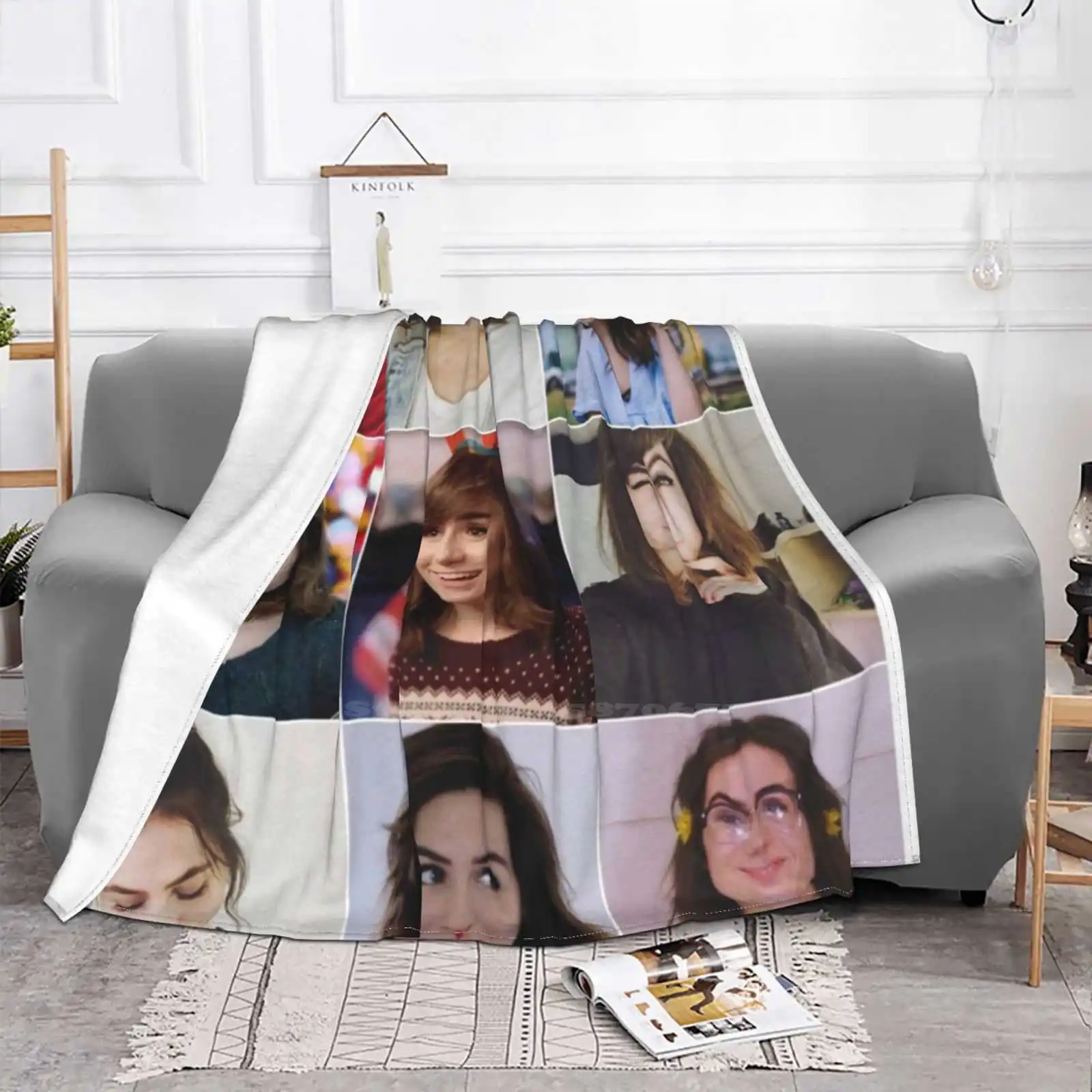 Dodie Collage Creative Design Comfortable Warm Flannel Blanket Doddleoddle Vloggleoddle Clark