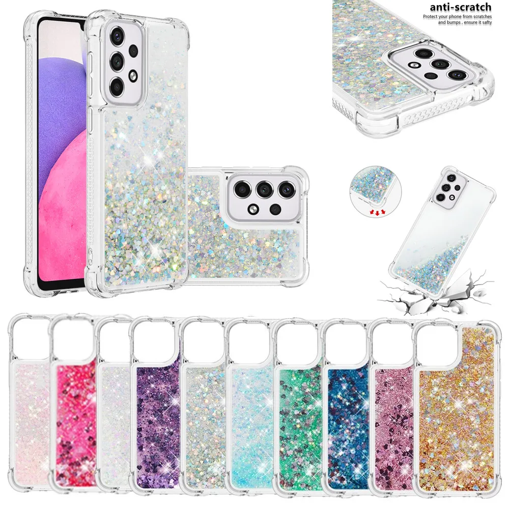 

Fashion Quicksand Glitter Case for Galaxy A13 A53 A33 A22 A82 A72 A52 A42 A32 A12 A10 Four Corners Drop Resistance Phone Cover