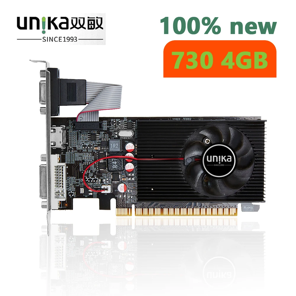 Brand UNIKA GT730 4GB V3 Graphic Card For NVIDIA GeForce GT730 Series GT 730 4GD3 Graphics 128Bit HDMI Video Cards Map 100% NEW