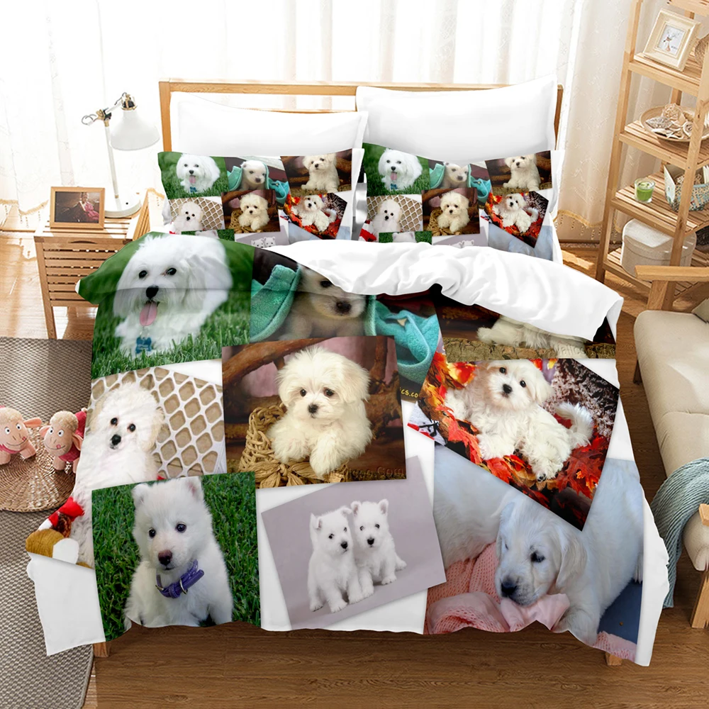 

3D dog Sets Duvet Cover Set With Pillowcase Twin Full Queen King Bedclothes Bed Linen