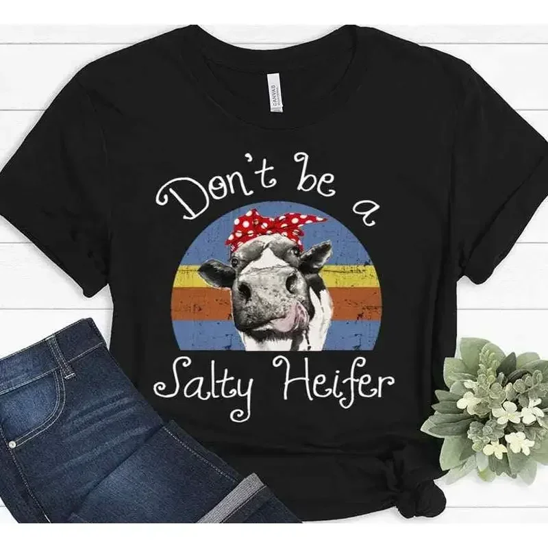 Фото Футболка с надписью «Don't Be A Salty Heifer Not Today Cow Lover» для мужчин и женщин №1