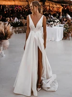 alagirls satin wedding dress a line wedding dress sexy beach wedding dresses for bride wedding dresses 2022 bridal dress boho
