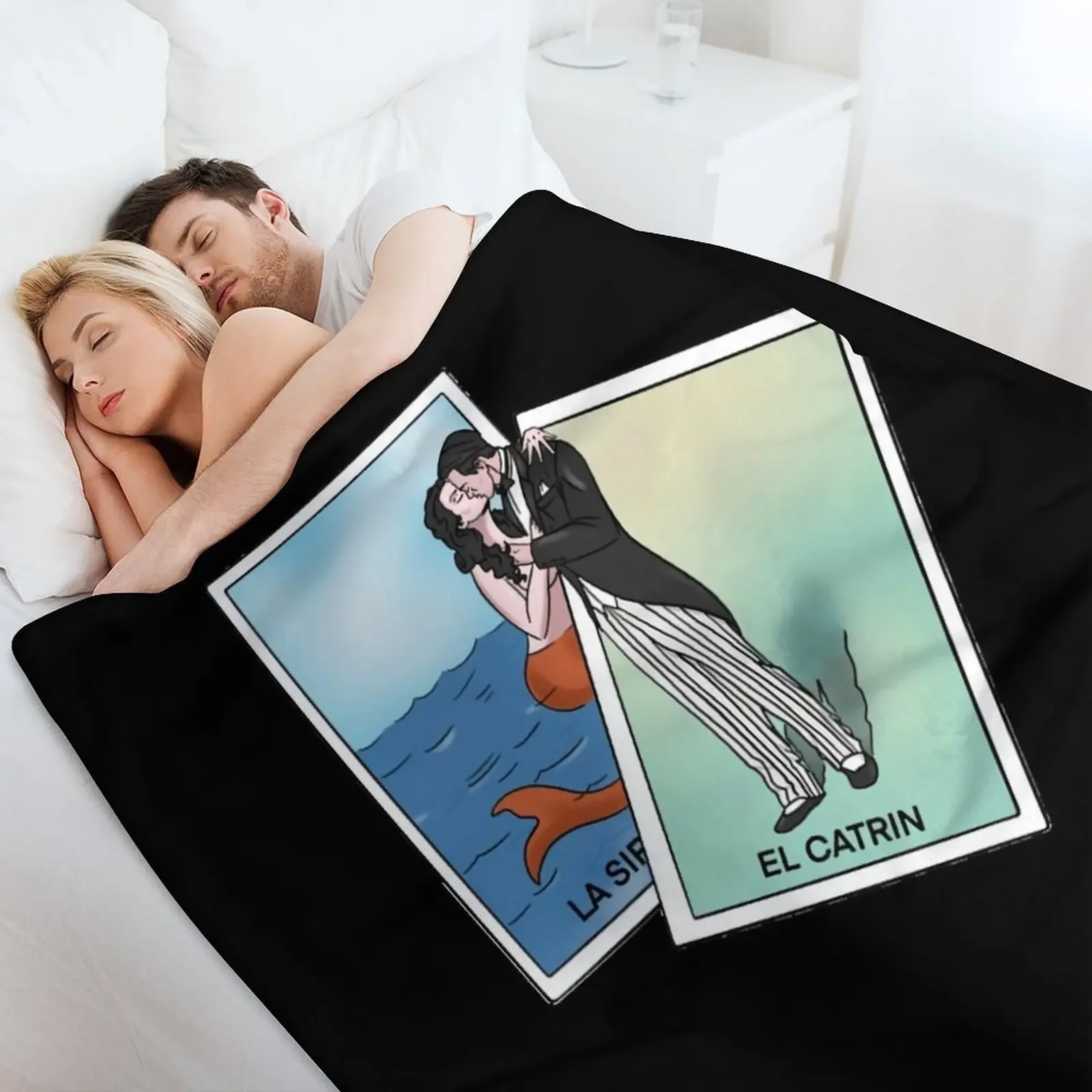 Плед EL CATRIN y LA SIRENA Аниме Манга Мексиканская лотерея плед с карточкой теплый зимний