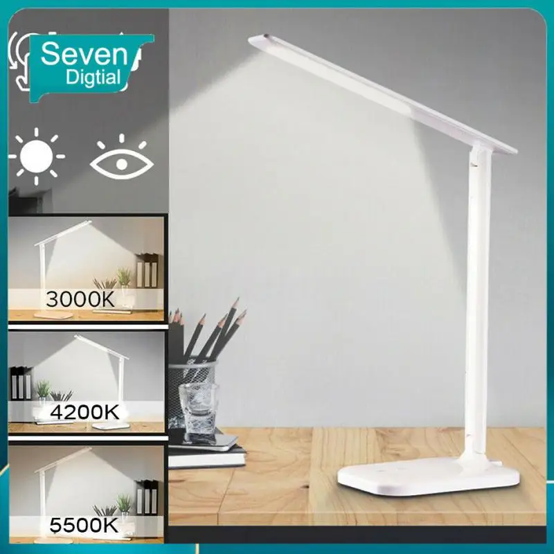 

10W 28LED Desk Lamps USB Eye-Protection Table Lamp 3 Dimable Level Touch Night Light With 10W Qi Mobile Phone Wireless Charger