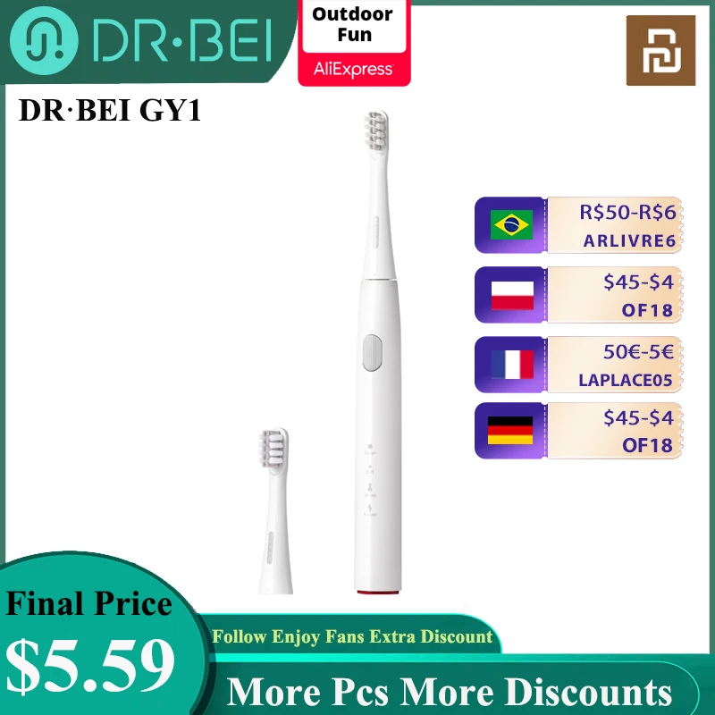 Ультразвуковая электрическая зубная щетка DR · BEI GY1 3 режима 2 минуты таймер