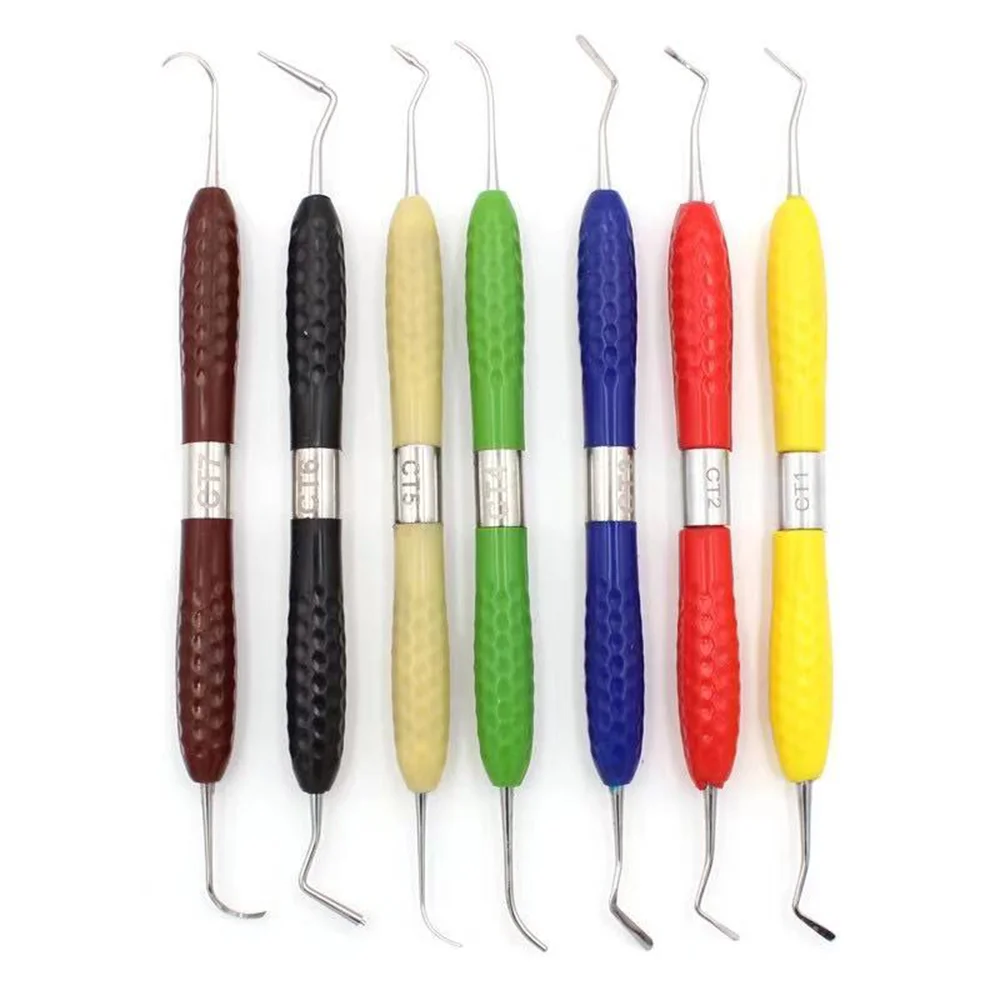 

7PCS/Kit Dental Medical Composite Resin Filling Spatula Dental Resin Filler Aesthetic Restoration Set CT1-CT7 Dentist Instrument