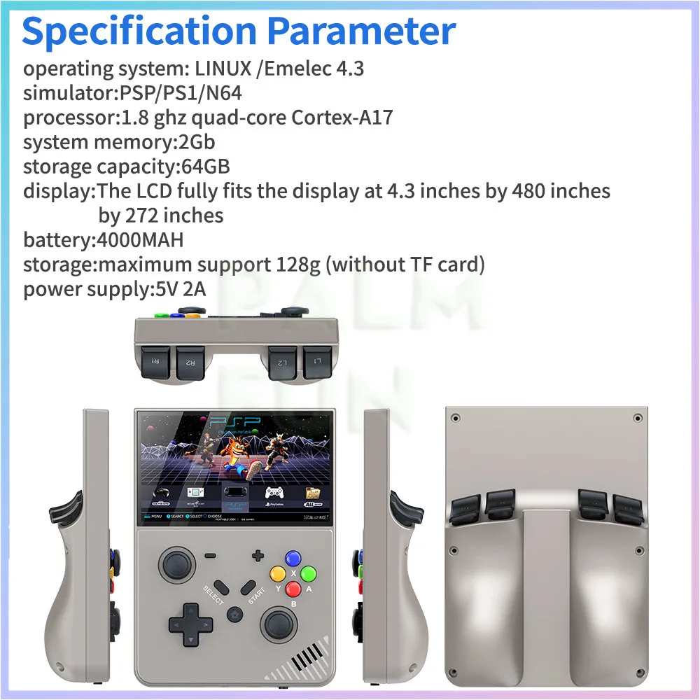 Портативная игровая консоль R43 Pro 4 3 дюйма 480x272 4K для PS1 PSP 20000 + 25 симуляторов