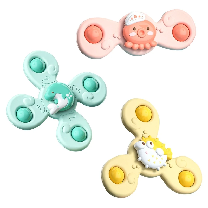 

Suction Spinner Cup Kids Interactive Puzzle Toy Light Color Brain Training Portable Educational Toys Bath Shower Game