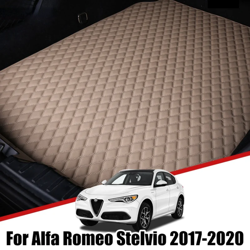 

Кожаные коврики для багажника автомобиля на заказ для Alfa Romeo Stelvio 2017 2018-2020, водонепроницаемый нескользящий поднос, аксессуары для грузовых автомобилей