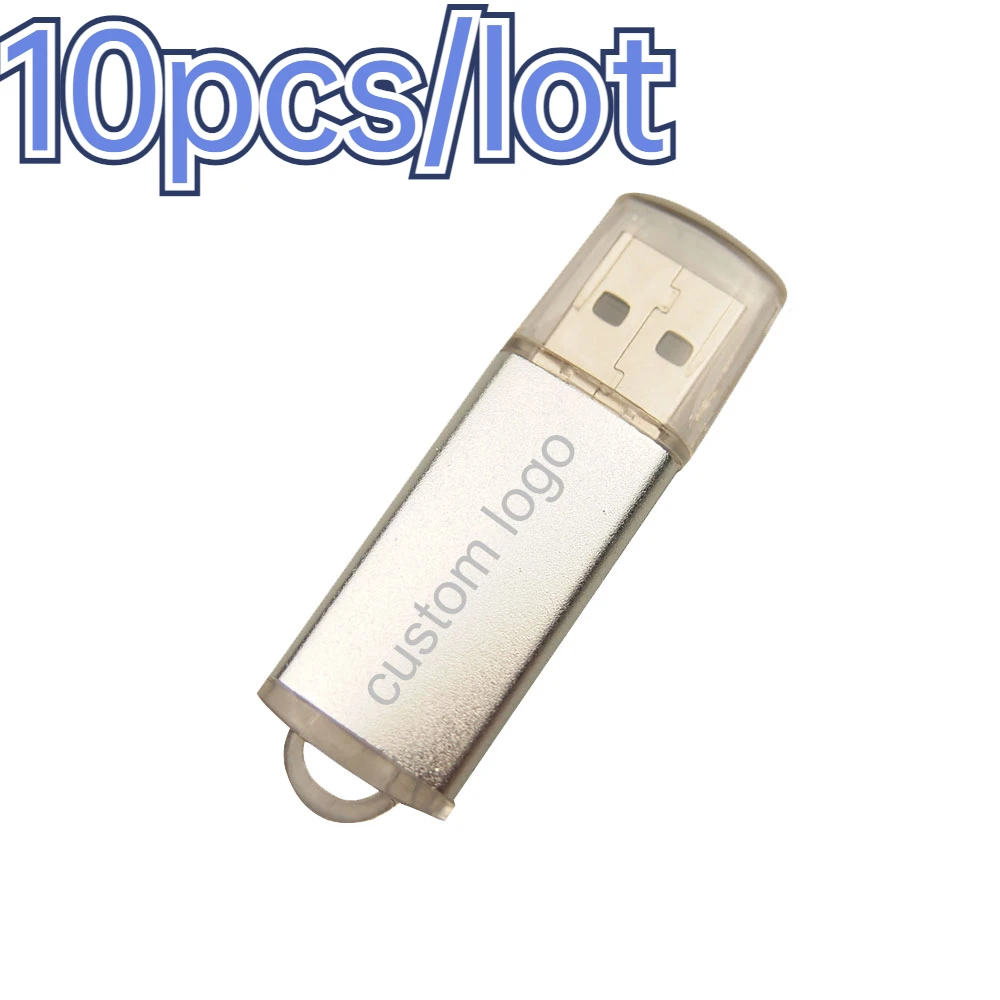 

10PCS/lot USB Stick Mini Pen Drive USB Flash Drives 128 Gb Pendrive 64gb 32gb 16gb Metal Disk Cle USB Free Custom Logo